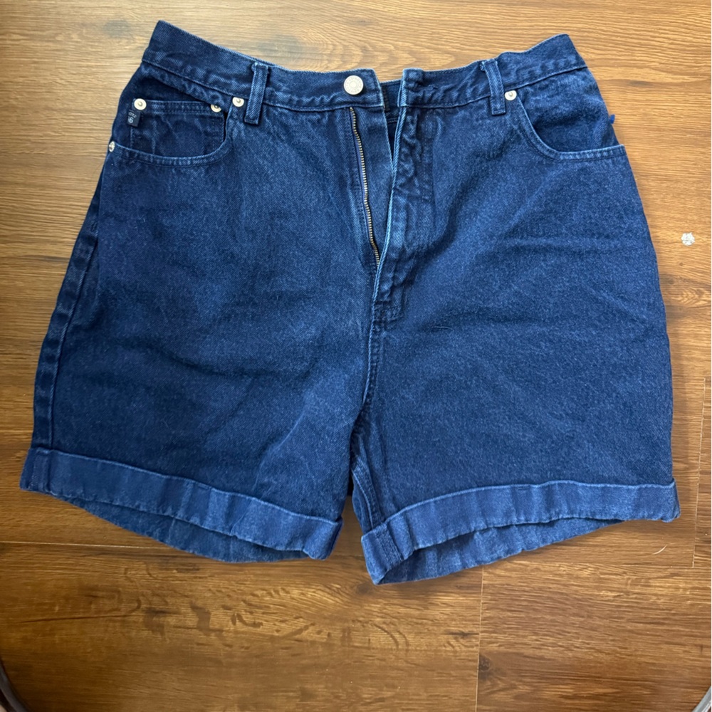 Route 66 Blue Jean Shorts High-Waisted Cuffed